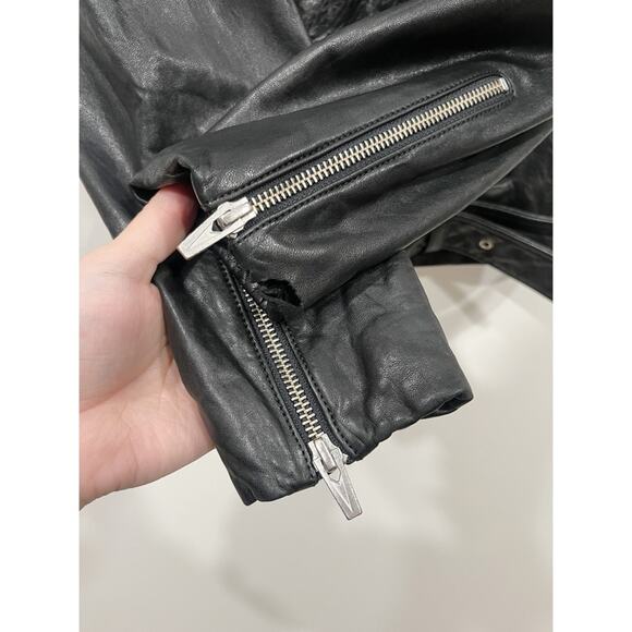 Veda Jayne Leather Moto Jacket in Black - Picture 10 of 16